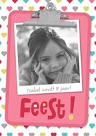 fotokaart feest roze